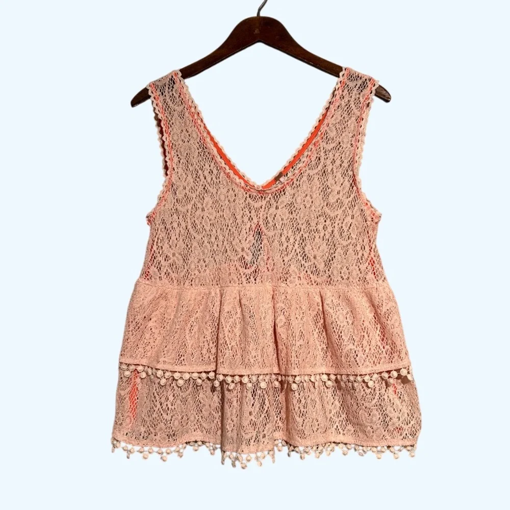 Free People Lace Tank Top Size Medium